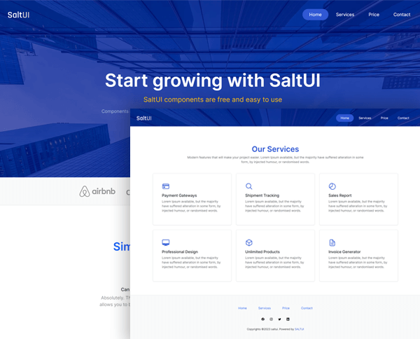 Starter HTML template for small companies