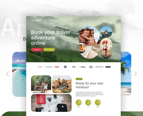Travel website Figma design